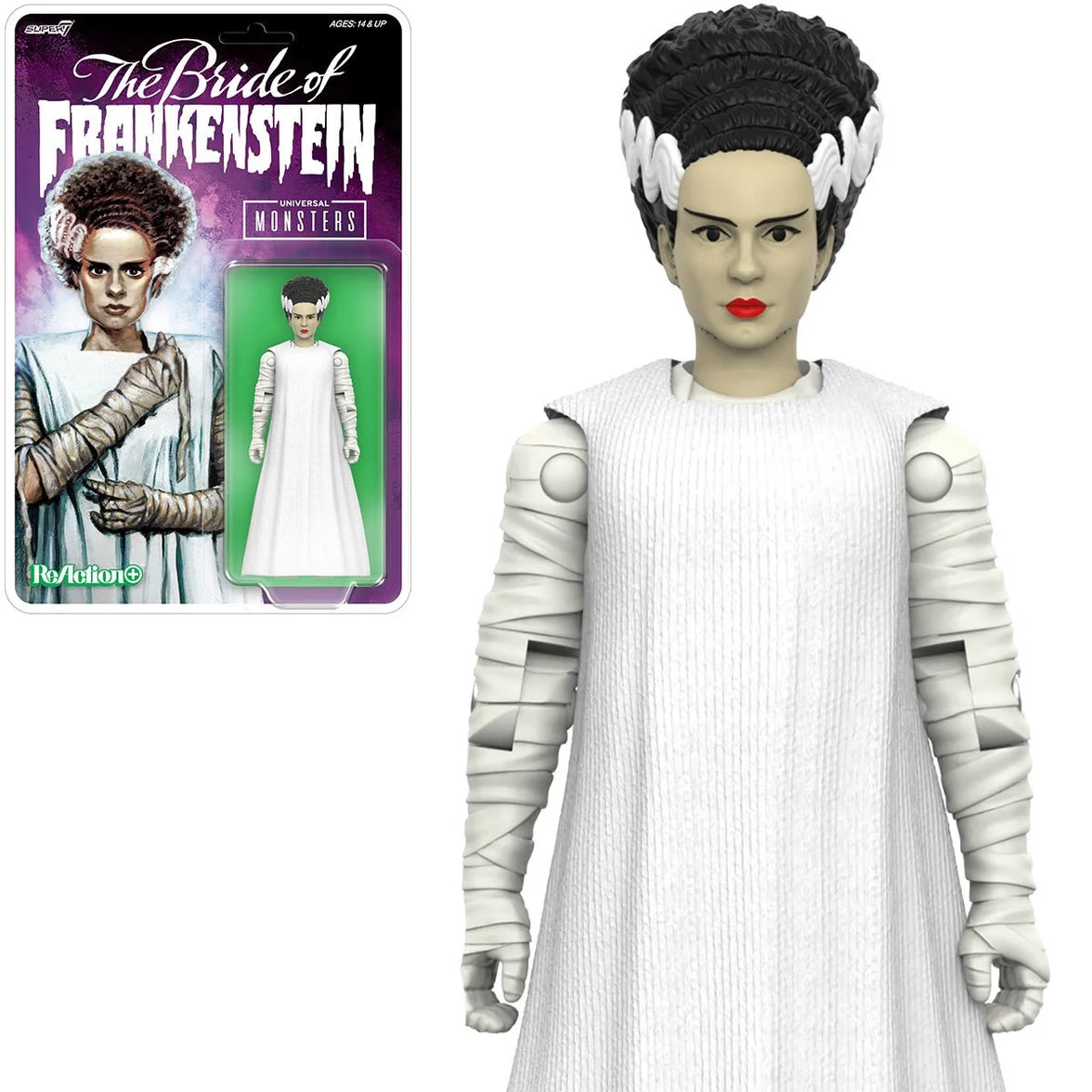 Bride of Frankenstein Universal Monsters Super7 ReAction+ 3.75-Inch Action Figure