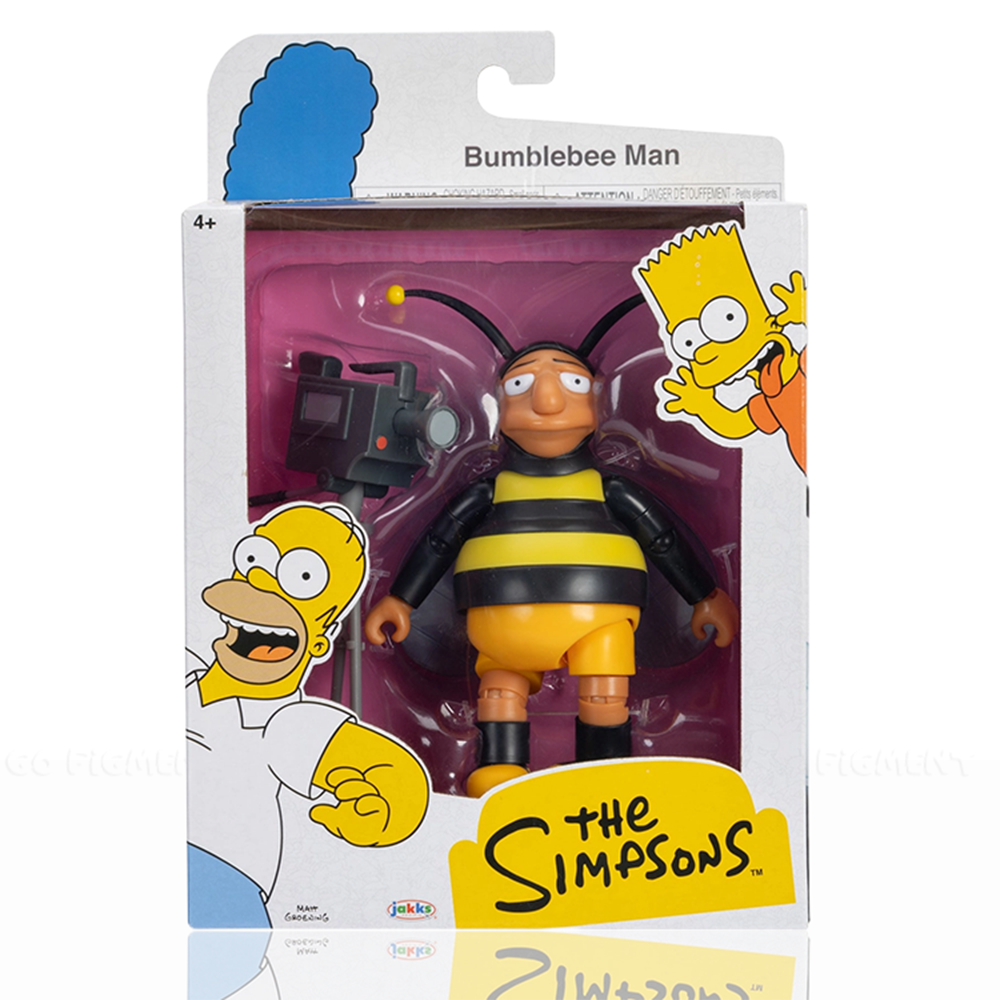 Bumblebee Man Simpson's 5 Inch Action Figure with Video Camera by Jakks Pacific in original Simpsons-themed packaging