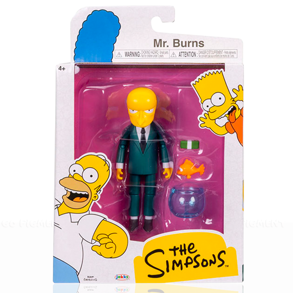 Mr. Burns with Blinky in Bowl Action Figure The Simpsons 5in Scale by Jakks Pacific in branded packaging with accessories