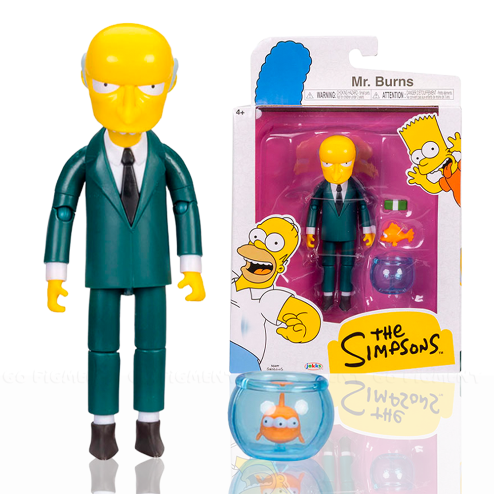 Mr. Burns with Blinky in Bowl Action Figure The Simpsons 5in Scale by Jakks Pacific in packaging and out