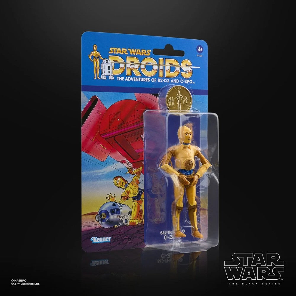 C-3PO Star Wars The Black Series 1:12 Scale 6" Droids Action Figure by Hasbro in collectible retro packaging