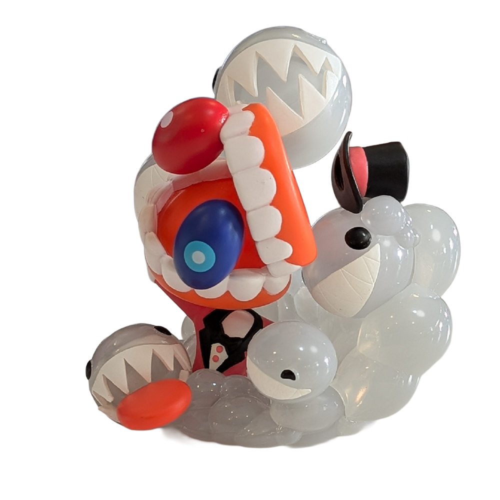 Bad End Caine - 4" Action Figure (The Digital Circus) by Glitch Productions with red, blue, white and gray details