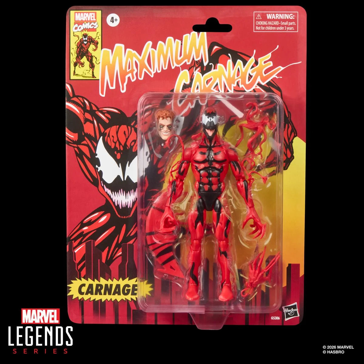 Carnage Spider-Man Maximum Carnage Marvel Legends Retro Cardback Action Figure by Hasbro 6-Inch