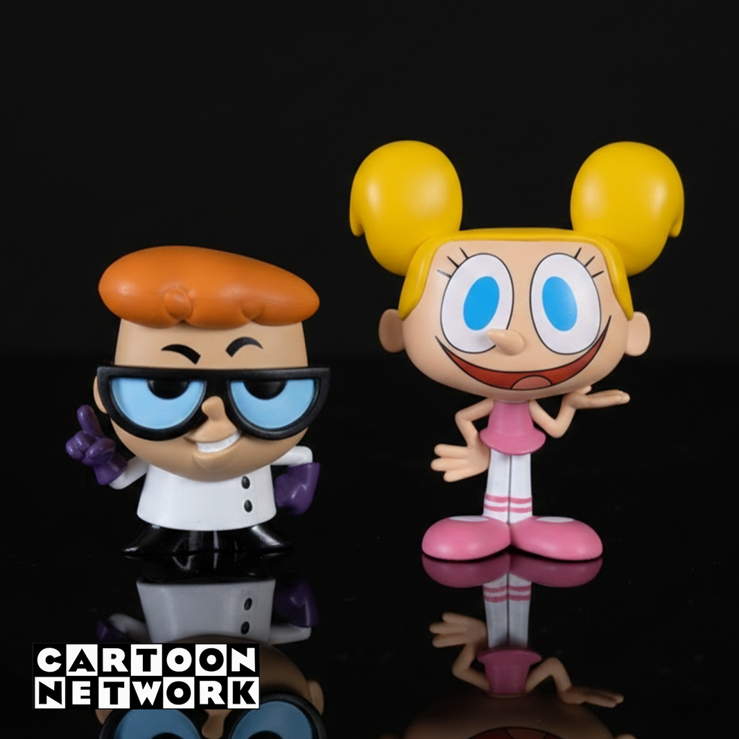 Go Figment 2.5-inch tall vinyl collectible figures of Dexter and Dee Dee from classic Cartoon Network shows