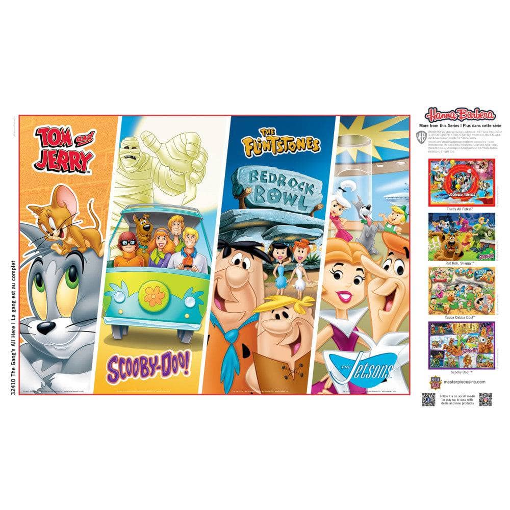 Hanna Barbera Tom and Jerry Scooby Doo Jetsons Flintstones 500 piece puzzle by Master Pieces in colorful box artwork
