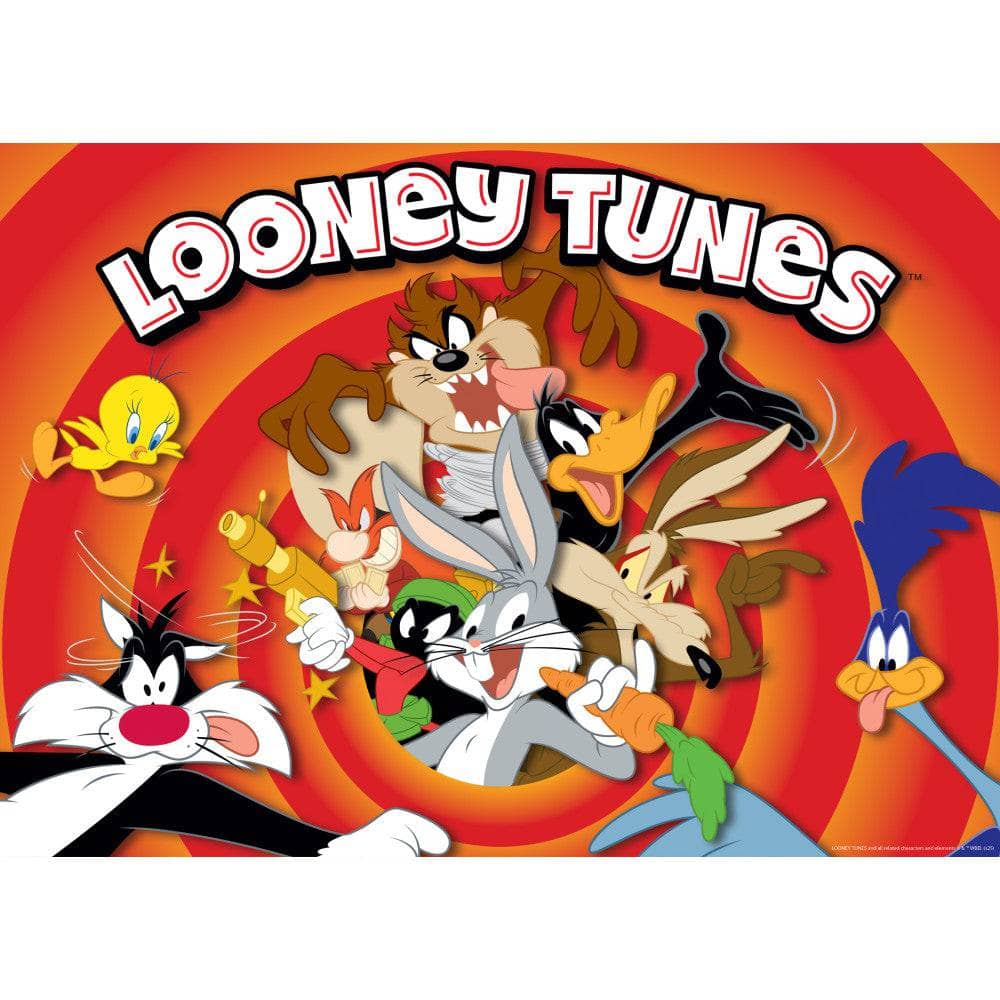 Master Pieces Looney Tunes 500 piece puzzle featuring Bugs Bunny and iconic characters on classic target background