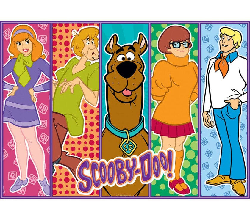 Scooby-Doo gang puzzle art featuring Daphne, Shaggy, Scooby, Velma, and Fred by Master Pieces
