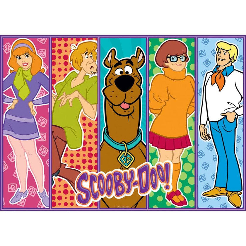 Scooby-Doo gang puzzle art featuring Daphne, Shaggy, Scooby, Velma, and Fred by Master Pieces