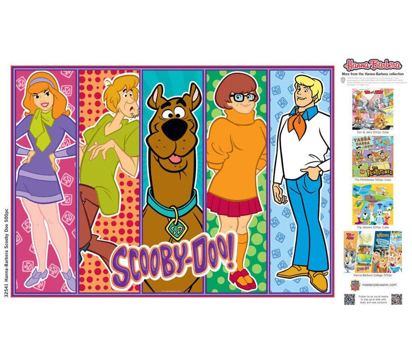 Master Pieces Scooby-Doo 500 piece jigsaw puzzle featuring Mystery Inc. Gang colorful character portraits
