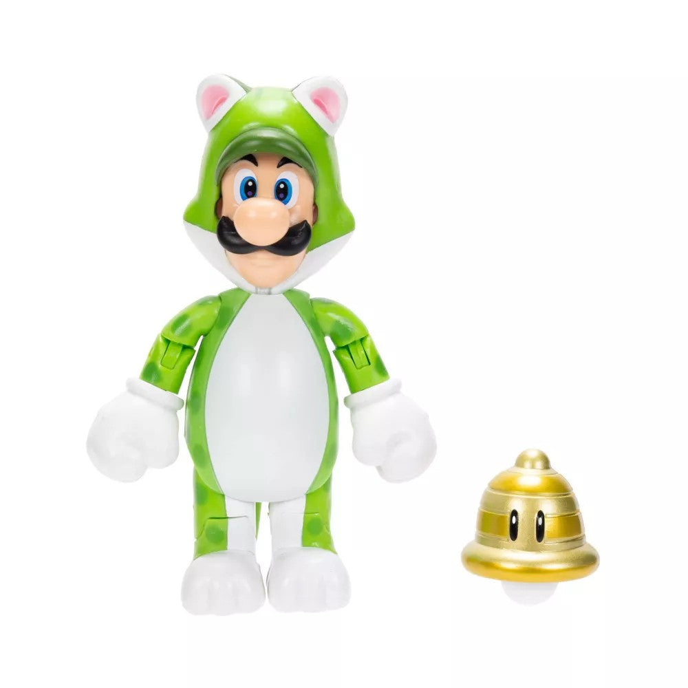 Super Mario Wave 49 - Cat Luigi with Super Bell 4" Action Figure Collectible