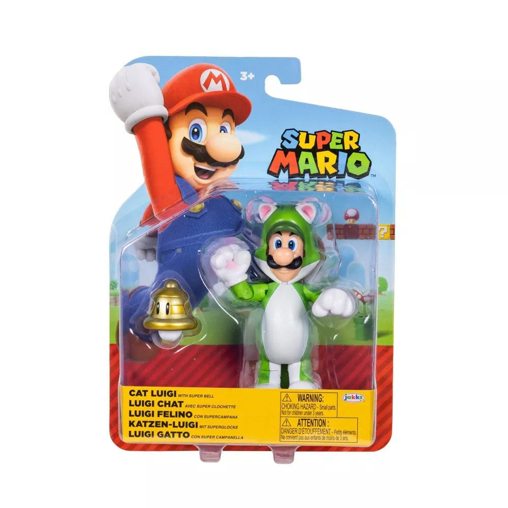 Super Mario Wave 49 - Cat Luigi with Super Bell 4" Action Figure Collectible