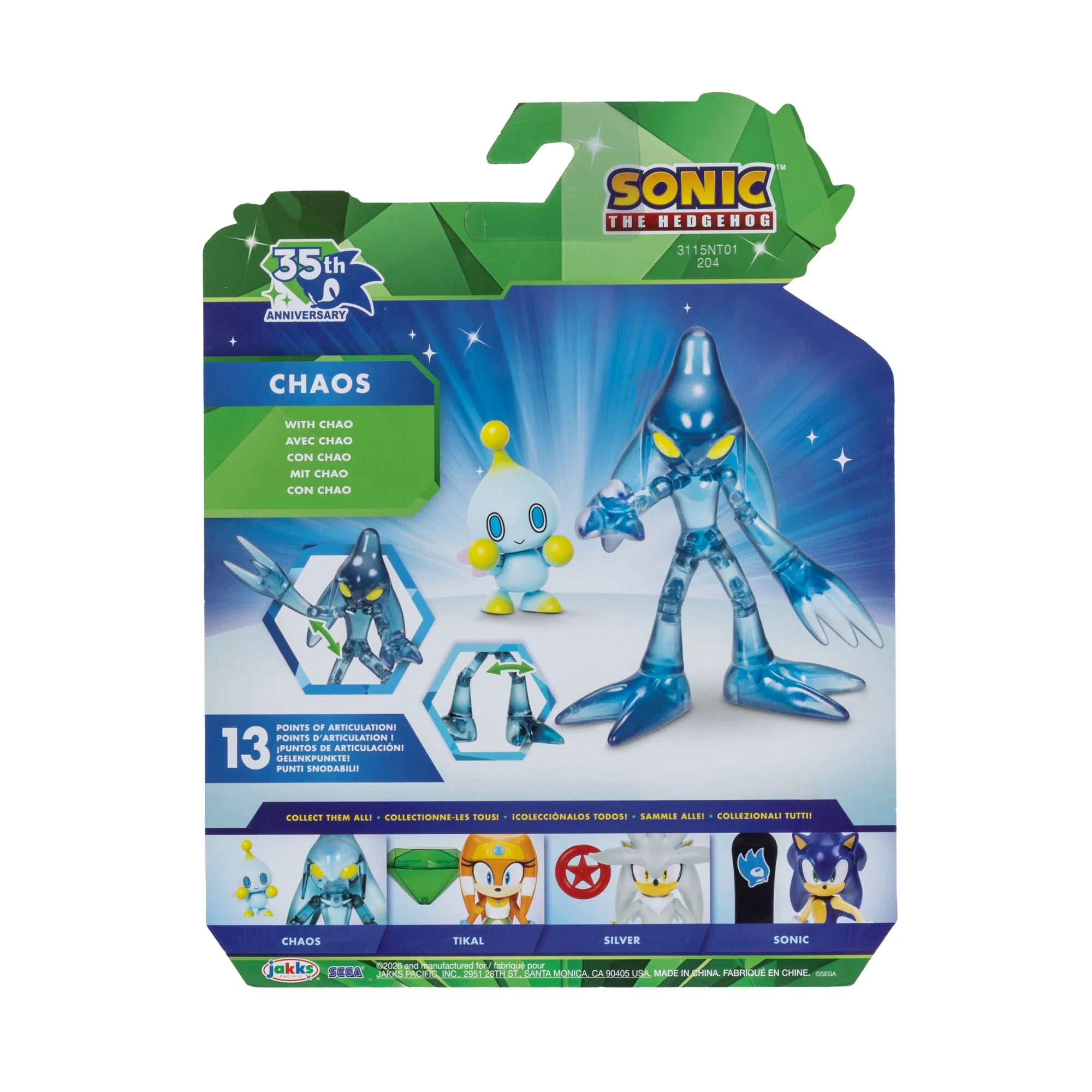 Chaos with Chao Sonic the Hedehog 35th Anniversary Collectible Figure