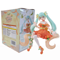 Hatsune Miku Citrus Noodle Stopper Figure FuRyu Anime PVC Statue by Furyo with pastel colors and orange dress