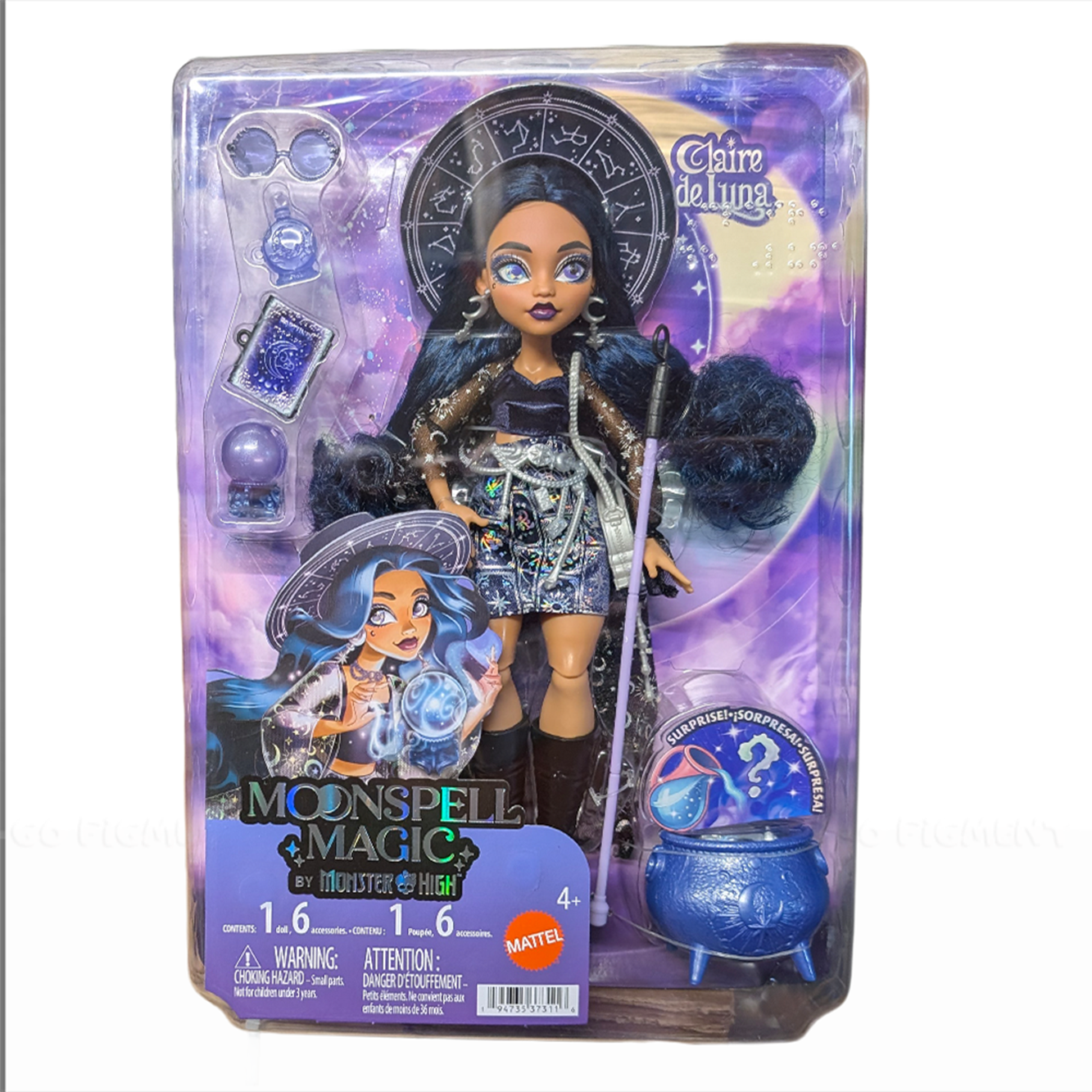 Claire de Luna - Moonspell Magic 11" Fashion Doll Figure Mattel Monster High with accessories in packaging