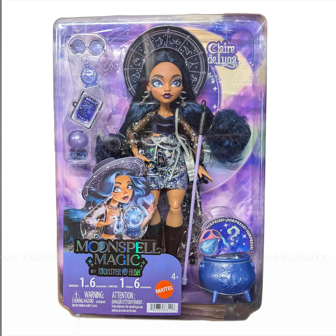 Claire de Luna - Moonspell Magic 11" Fashion Doll Figure Mattel Monster High with accessories in packaging