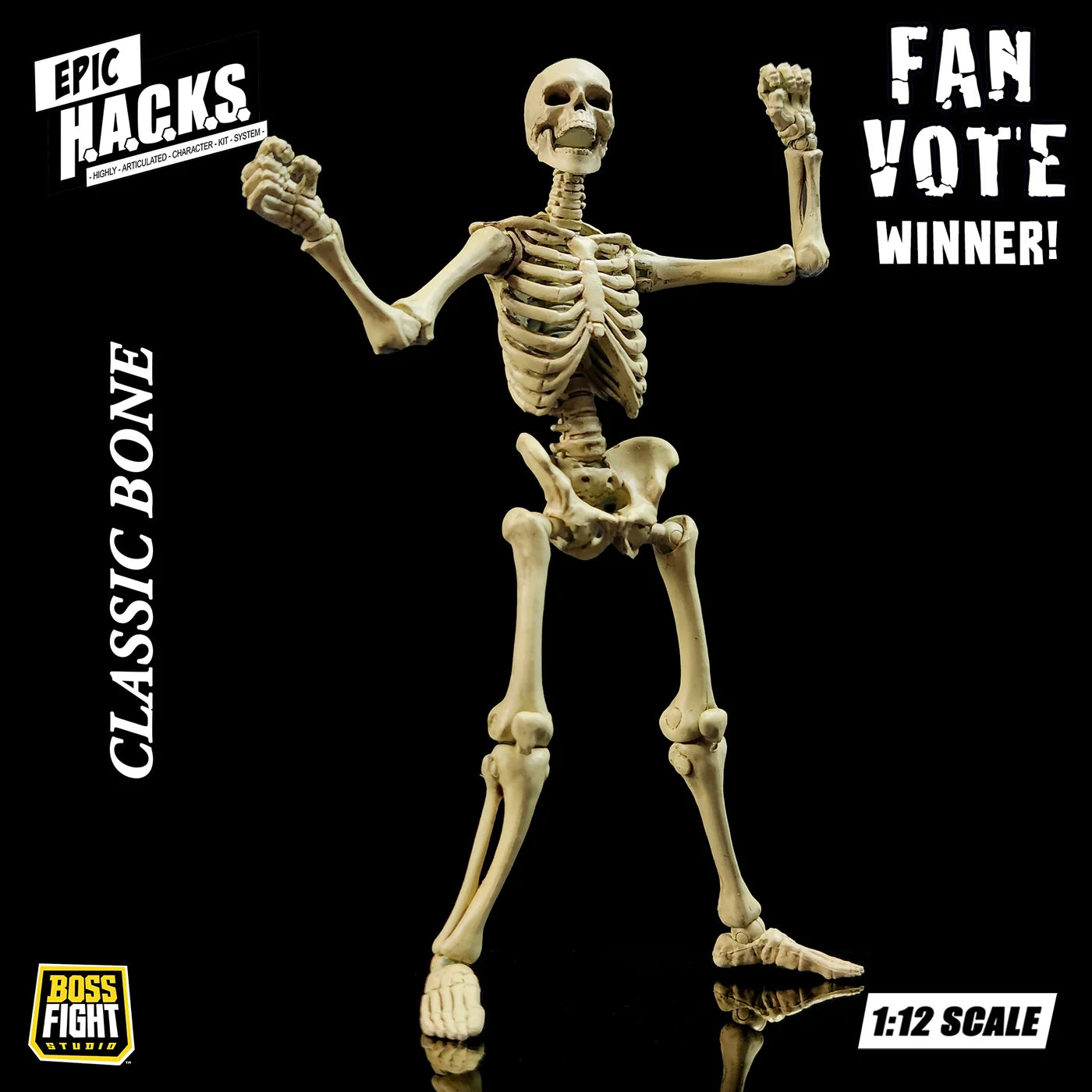 Skeleton Blank Classic Bone 6" Boss Fight Studio Figure Epic HACKS Articulated standing skeleton toy
