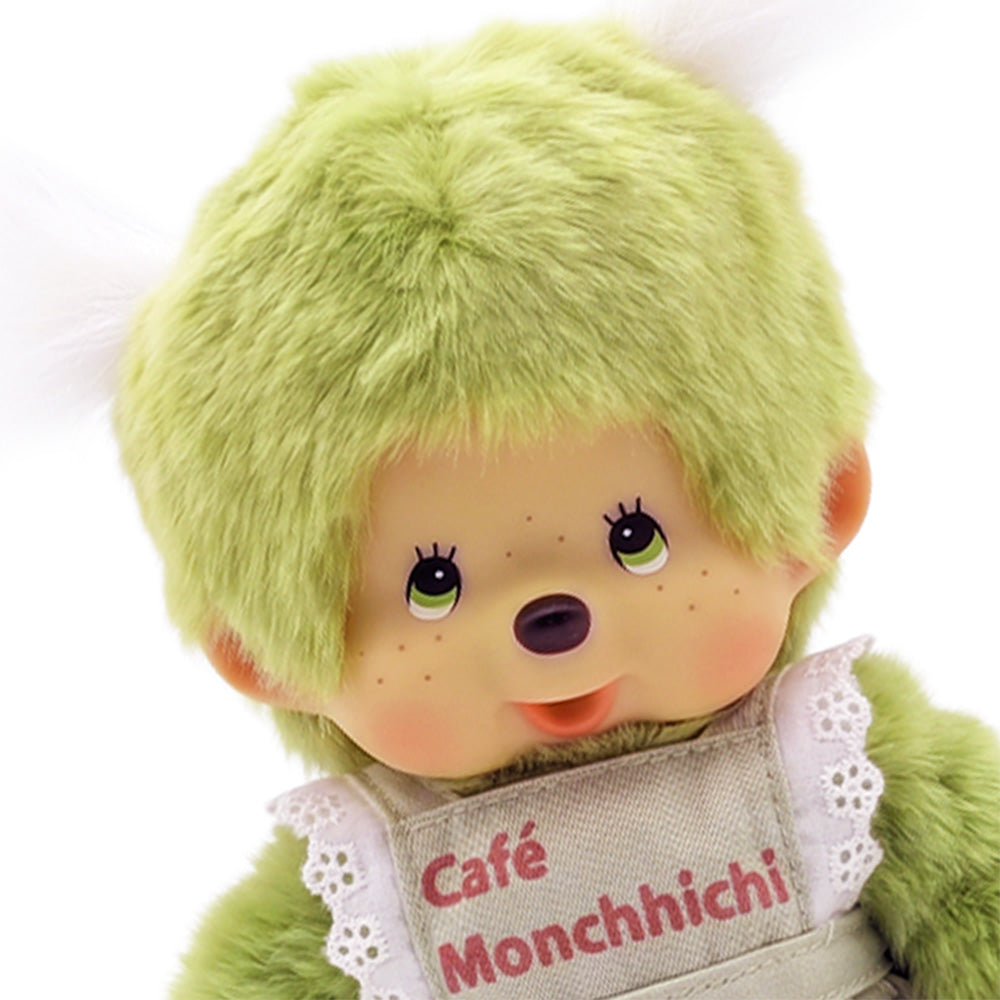 Monchhichi Green Tea Boy and Girl Plush Toy Set in Green Aprons 8 Inch Sold as Set