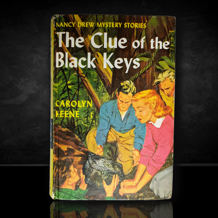 28 The Clue of the Black Keys Nancy Drew Book -1951 (blue endpages)