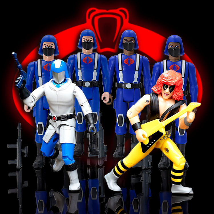 Cobra Army Builder Set of 6 action figures including Cobra Commander, Zartan, and Infantry troops by Super7