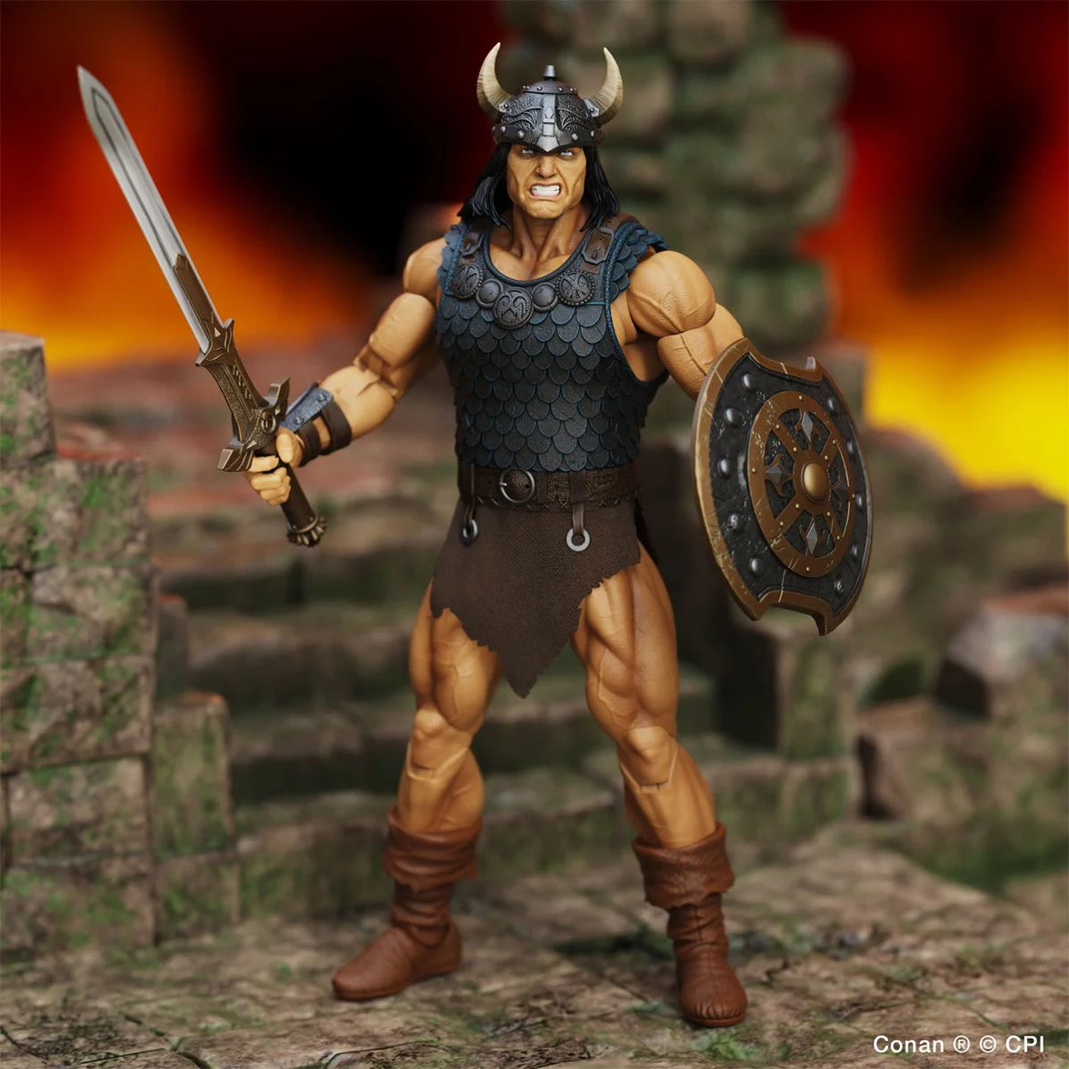 Conan Reaver of the Black Coast 6" Boss Fight Figure Epic HACKS by Boss Fight Studio holding a sword and shield