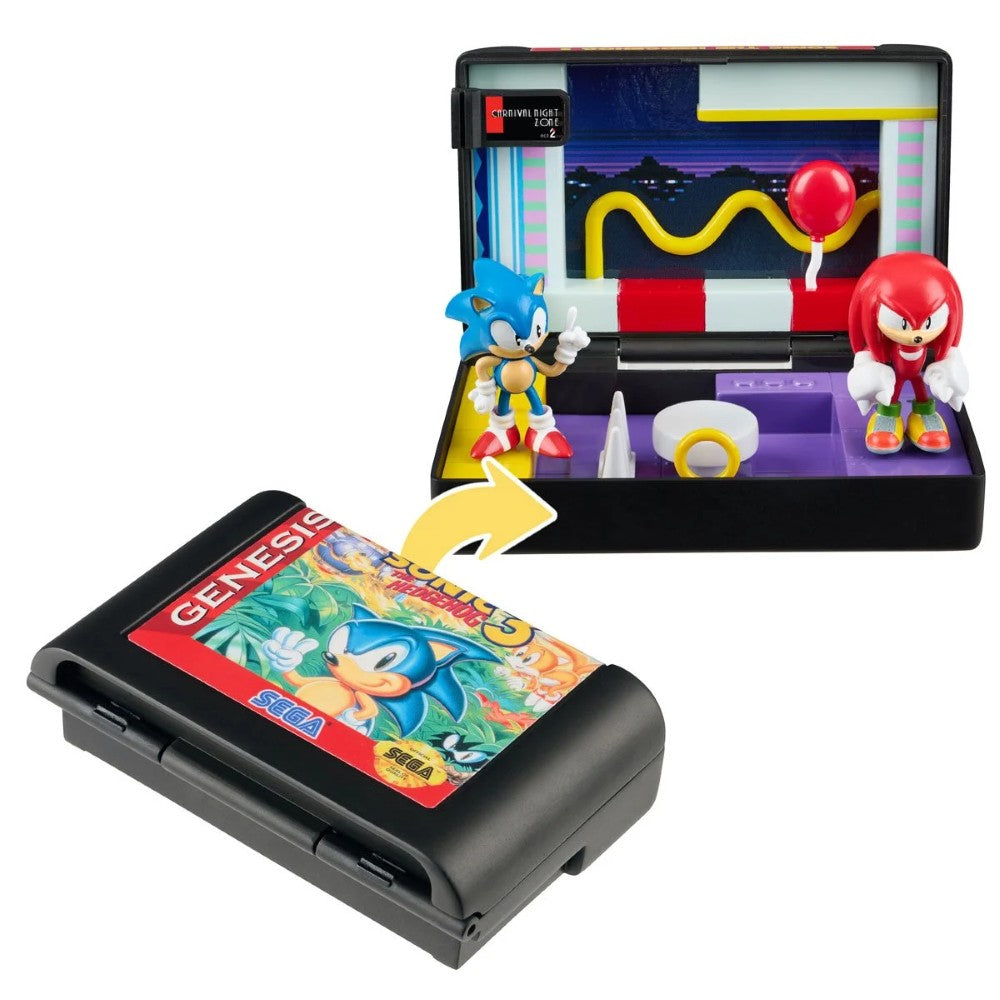 Console Heroes Sega Genesis Sonic the Hedgehog 3 Cartridge Diorama Playset (Copy) with Sonic and Knuckles figures and game case
