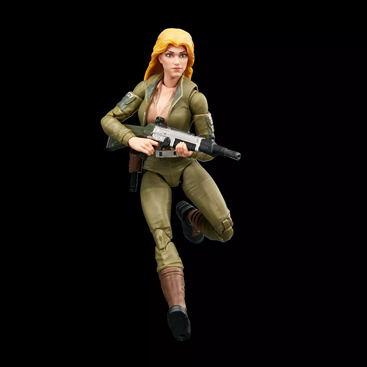 Courtney Cover Girl Krieger action figure in green tactical suit holding rifle with blonde hair by Hasbro