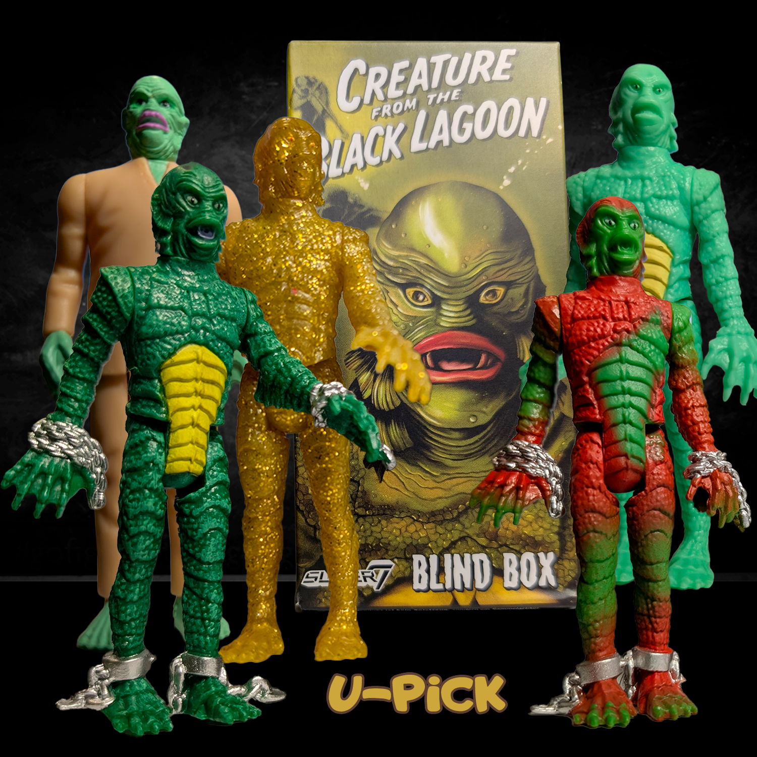Hasbro Universal Monsters Creature from the Black Lagoon 3 3/4 inch Reaction Figures with blind box packaging
