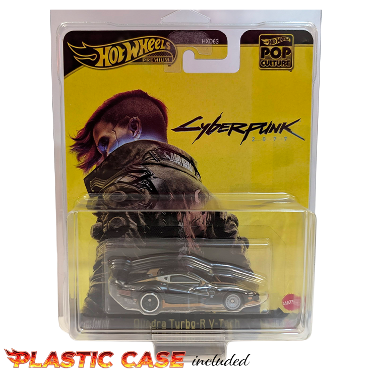 Mattel Hot Wheels Premium Cyberpunk 2077 Quadra Turbo R V-Tech model car in original packaging