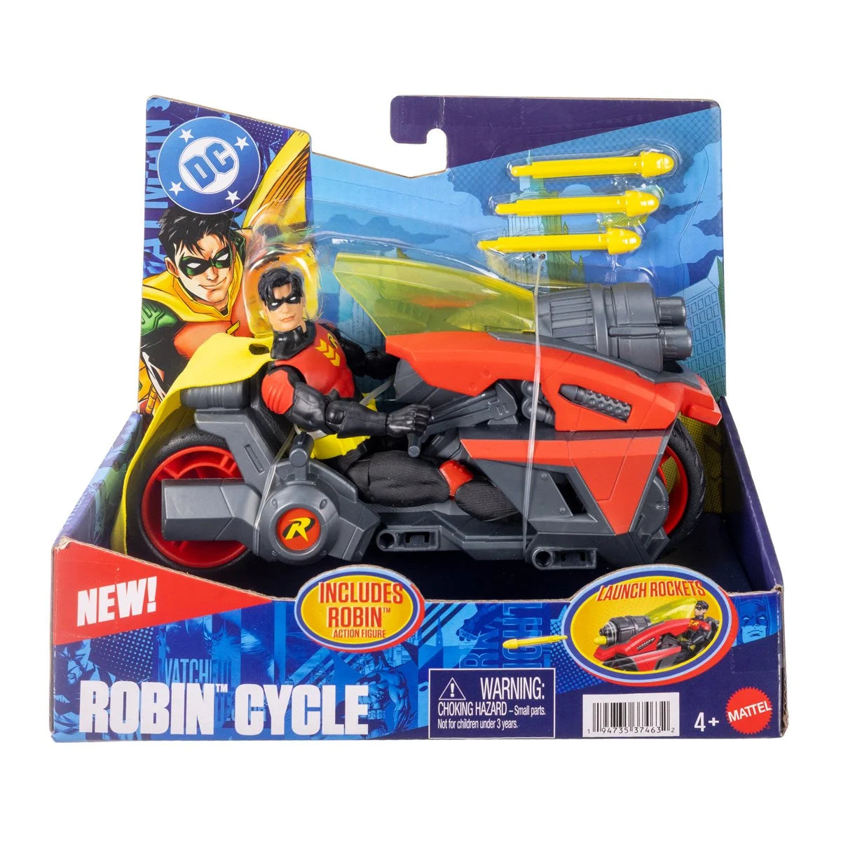Robin and Motorcycle Action Figure Vehicle Set Mattel DC Premiere Batlink New