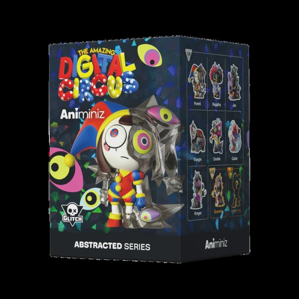 Abstracting Pomni - 3.5" Action Figure (The Digital Circus) by Glitch Productions in colorful packaging