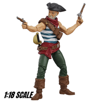 Daniel Wright 4" Boss Fight Studio Action Figure Hero HACKS Articulated pirate figure with two pistols, 1:18 scale