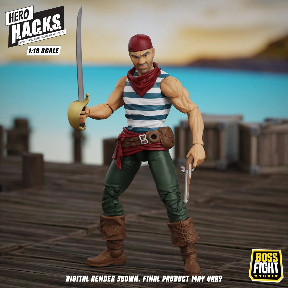 Daniel Wright 4" Boss Fight Studio Action Figure Hero HACKS Articulated figure holding a sword