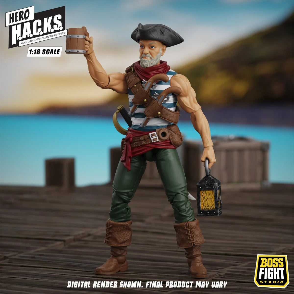 Daniel Wright 4" Boss Fight Studio Action Figure Hero HACKS Articulated standing with lantern