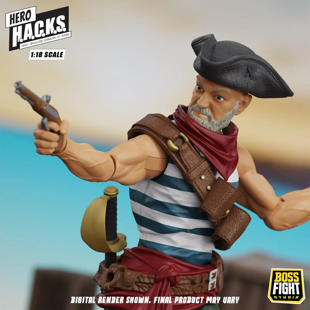 Daniel Wright 4" Boss Fight Studio Action Figure Hero HACKS Articulated with pistol and sword