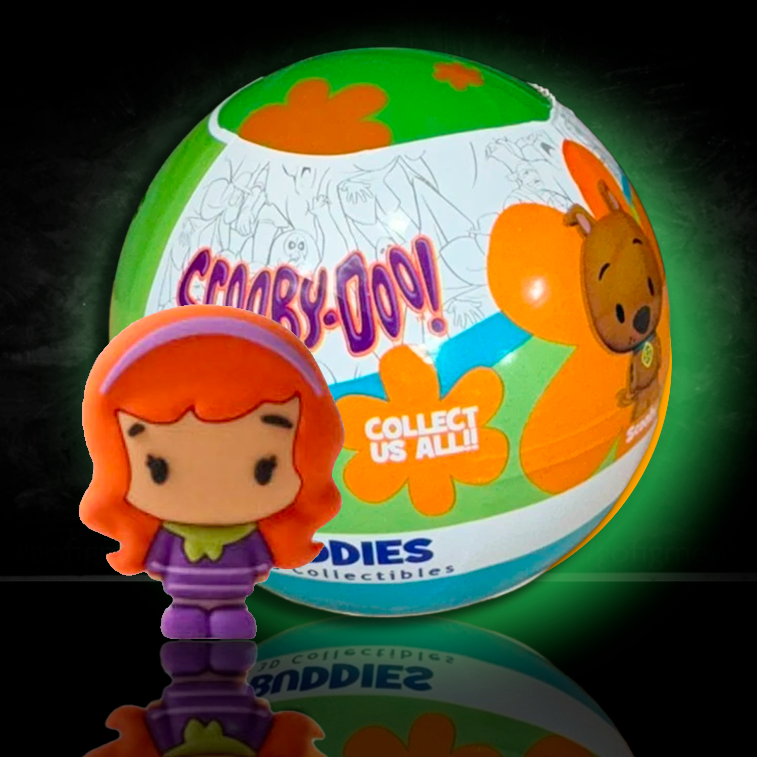 Scooby-Doo Buddies 3D Mini Figure by UCC with colorful mystery ball packaging and collectible character figure