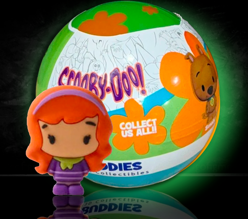 Scooby-Doo Buddies 3D Mini Figure by UCC with colorful mystery ball packaging and collectible character figure