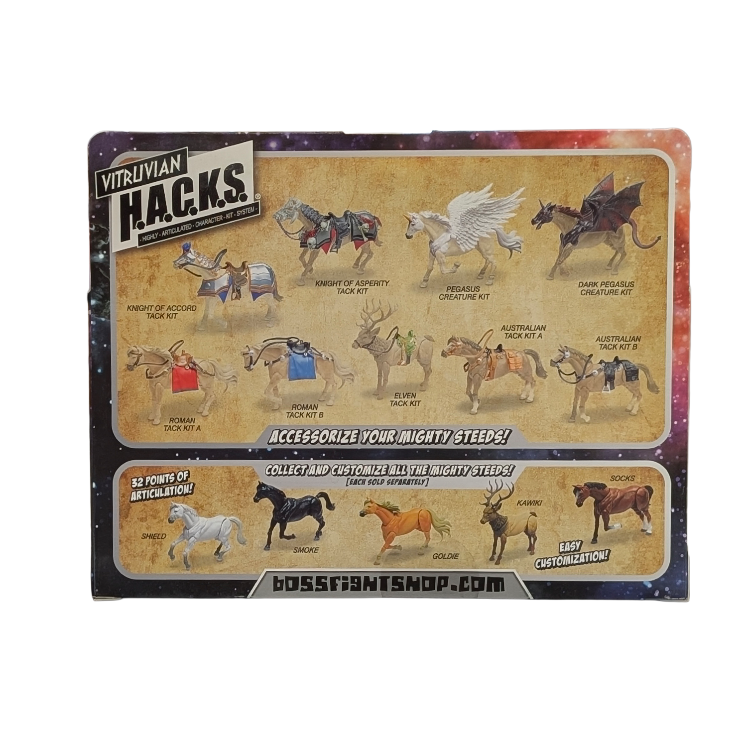 Dark Pegasus and Unicorn Creature Kit -Vitruvian H.A.C.K.S. 1:18 Scale
