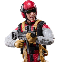David “Crazylegs” Thomas "Retro Cardback" G.I. Joe Classified Series 6 inch Action Figure by Hasbro holding a rifle.