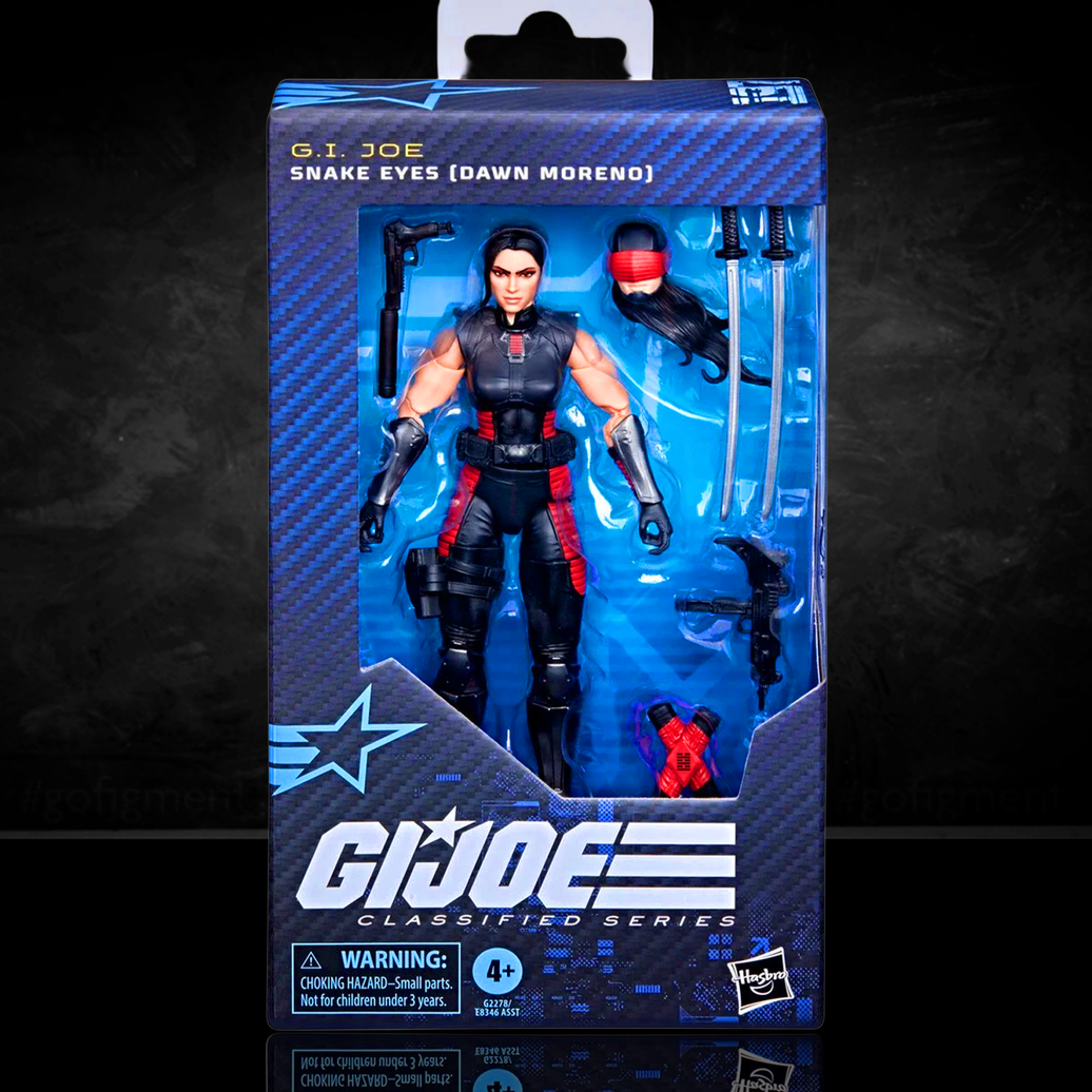 Image of a Collectible Snake Eyes (Dawn Moreno) Action Figure "197" G.I. Joe Classified Series 6 inch Action Figure