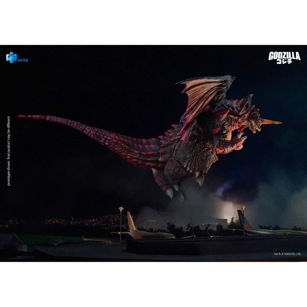 Godzilla vs. Destoroyah (1995) Destoroyah Exquisite Basic Series Action Figure by Hiya Toys flying over a city at night