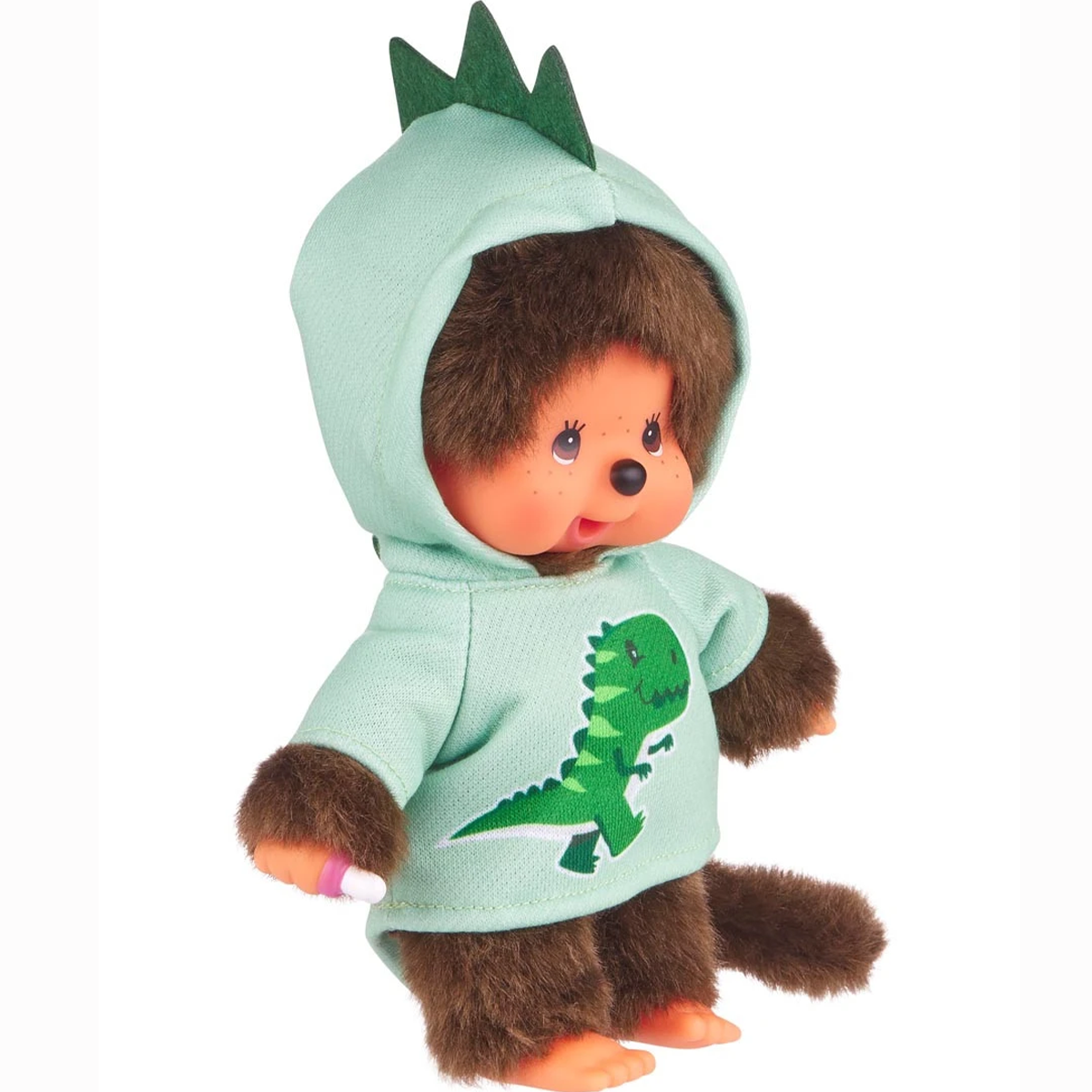 8" Monchhichi Dinosaur Hoodie Sekiguchi Plush Doll Boy With Brown Eyes