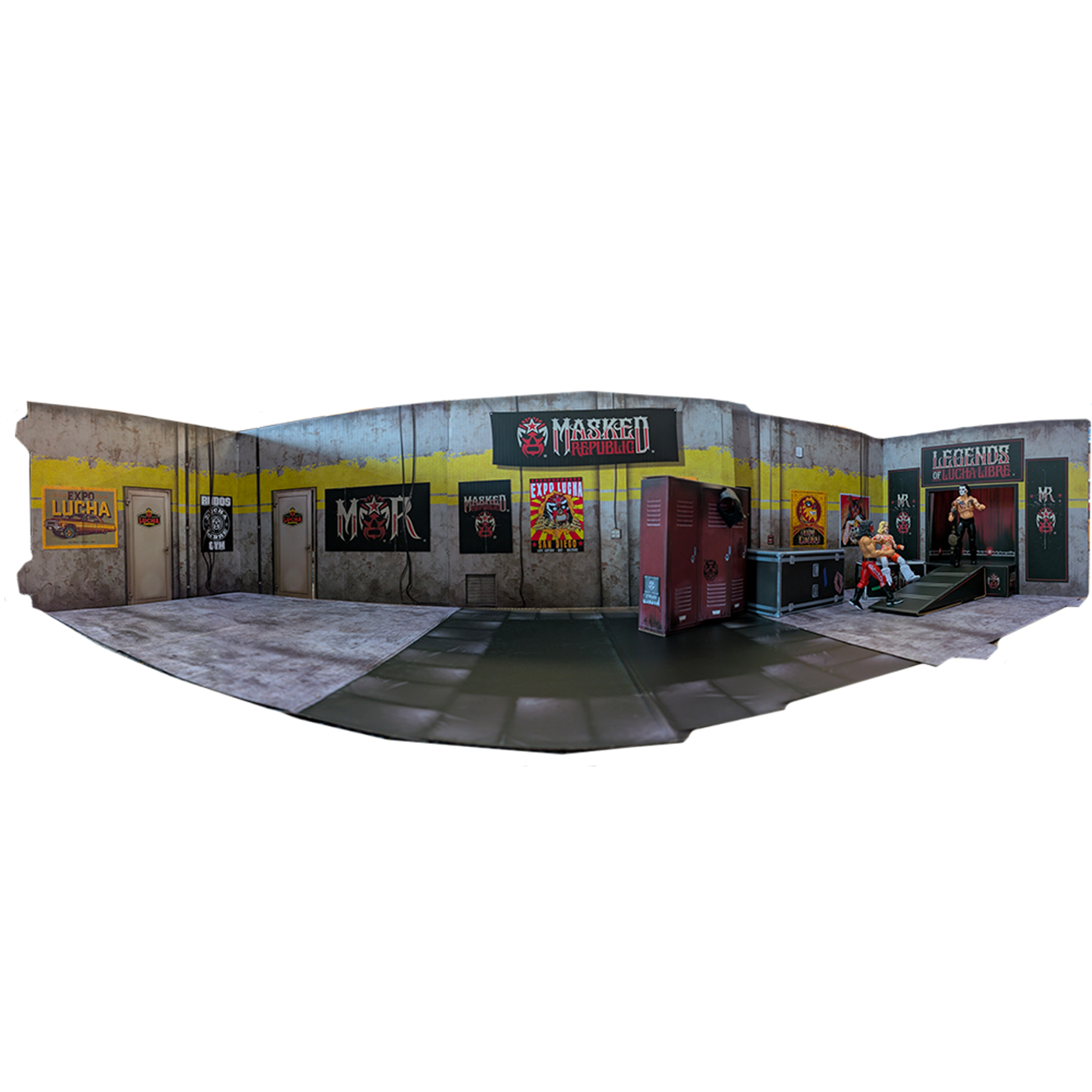 Diorama Legends of Lucha Libre Premium 1:12 Scale 6" Wrestling Backdrop by Boss Fight Studio Llc with wrestling-themed decor