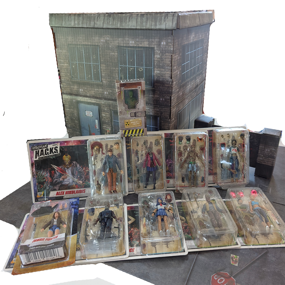 Vitruvian H.A.C.K.S. Series Z Zombie Diorama 1/18 Scale Street scene with figures and accessories by Boss Fight Studio Llc new in box