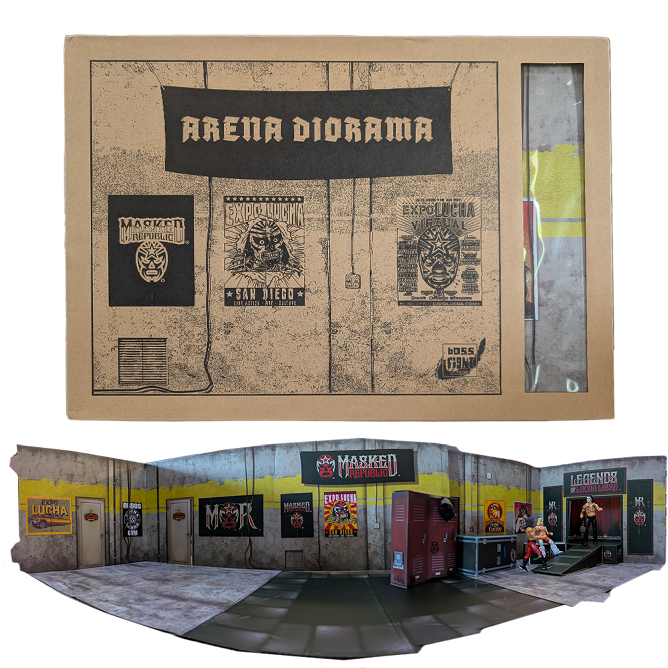 Diorama Legends of Lucha Libre Premium 1:12 Scale 6" Wrestling Backdrop by Boss Fight Studio Llc with arena design