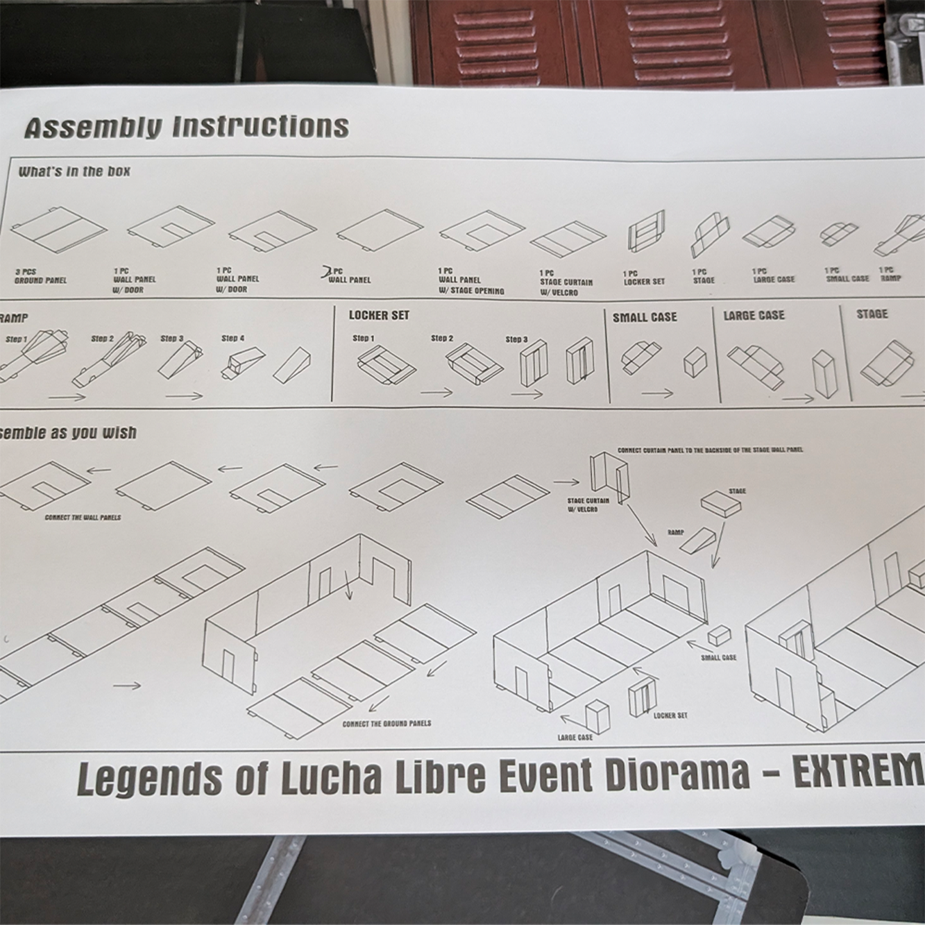 Assembly instructions for Diorama Legends of Lucha Libre Premium 1:12 Scale 6" Wrestling Backdrop by Boss Fight Studio Llc.