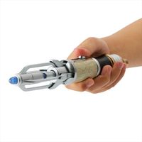 Hand holding The 14th Doctor's Sonic Screwdriver cosplay prop by Character Online BBC on white background