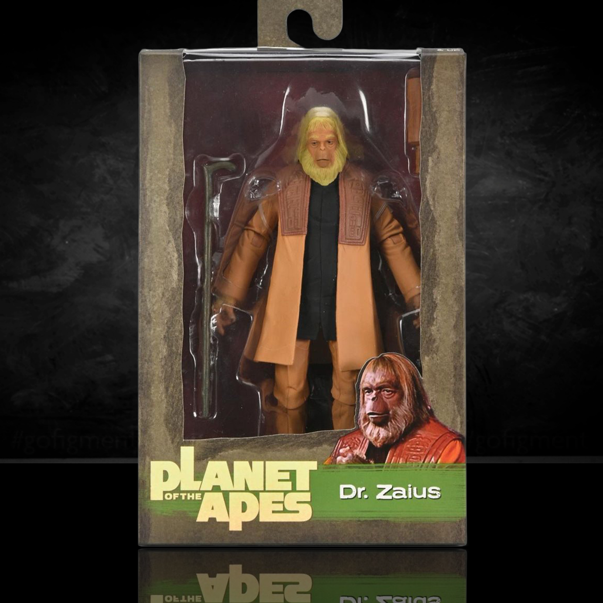 Dr. Zaius Planet of the Apes Legacy Series 7-Inch Scale Action Figure by Neca in packaging with accessories and detailed sculpt.