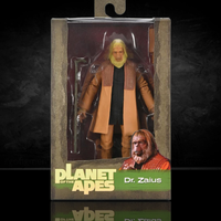 Dr. Zaius Planet of the Apes Legacy Series 7-Inch Scale Action Figure by Neca in packaging with accessories and detailed sculpt.