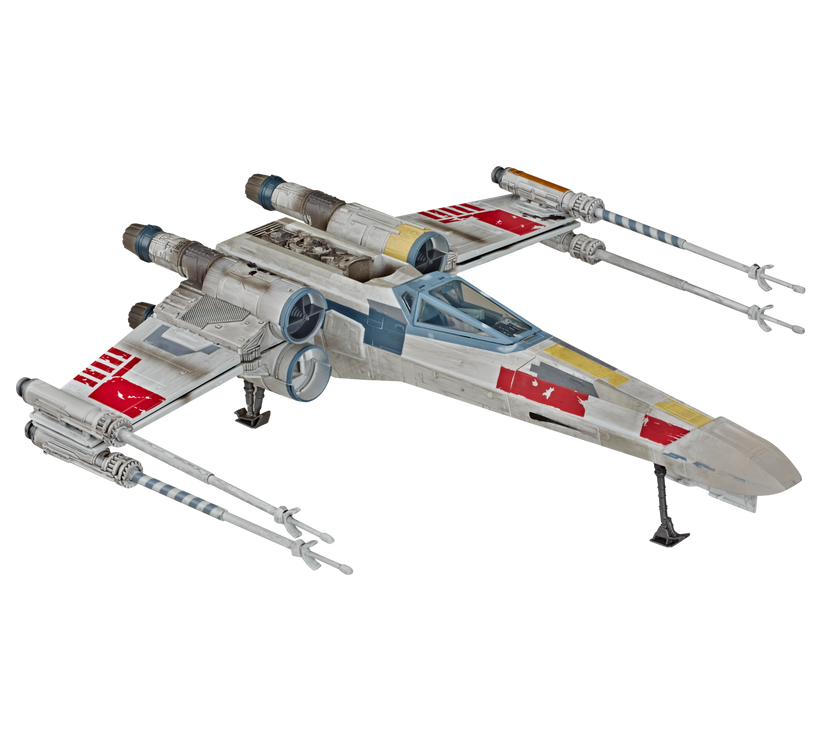 Luke Skywalker Red 5 X-Wing fighter vehicle with Kenner vintage style and detailed weathered finish