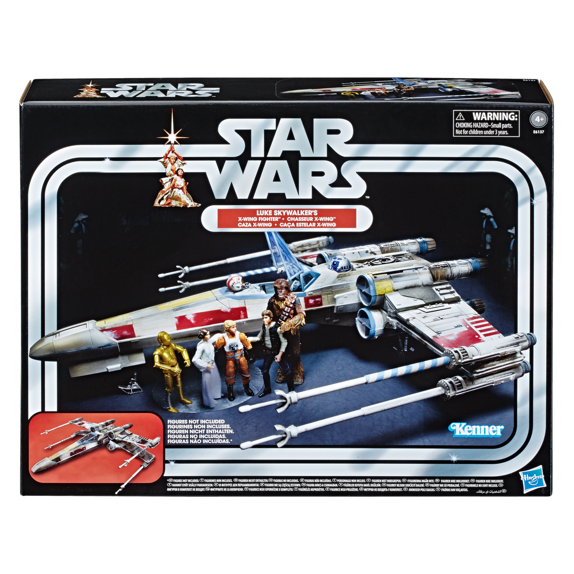 Kenner Star Wars Vintage Collection Luke Skywalker Red 5 X-Wing fighter vehicle in box with figures displayed